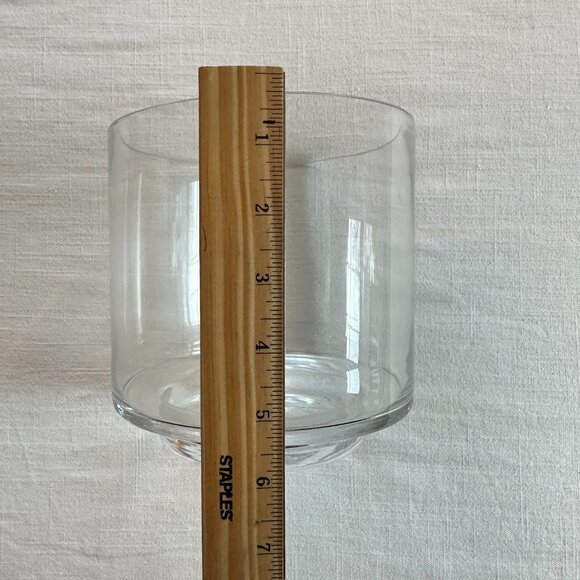 Glass Hurricane Vase with Mango Wood Base - Picture 16 of 16